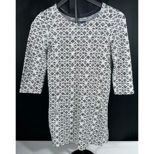 GapKids Black White Geometric Knit Sweater Dress Girls Large 10 Holiday